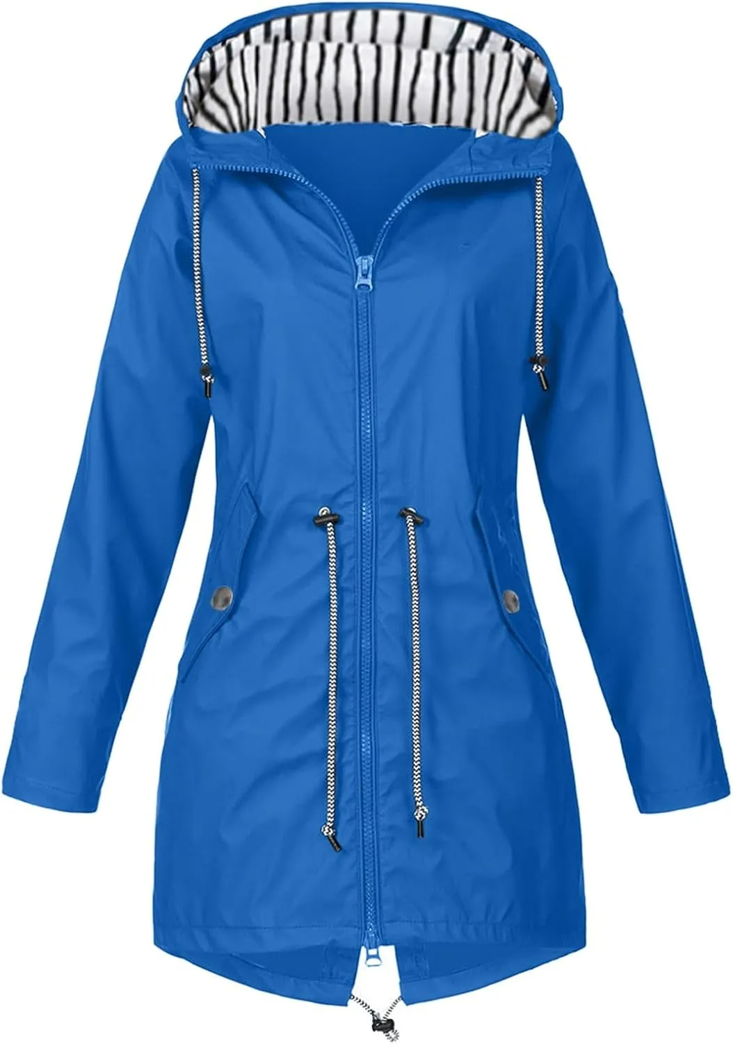 2023 Rain Coats for Women Trendy Windbreaker Jackets Waterproof Outerwear Overcoat Lightweight Outdoor Hooded Trench Coat
