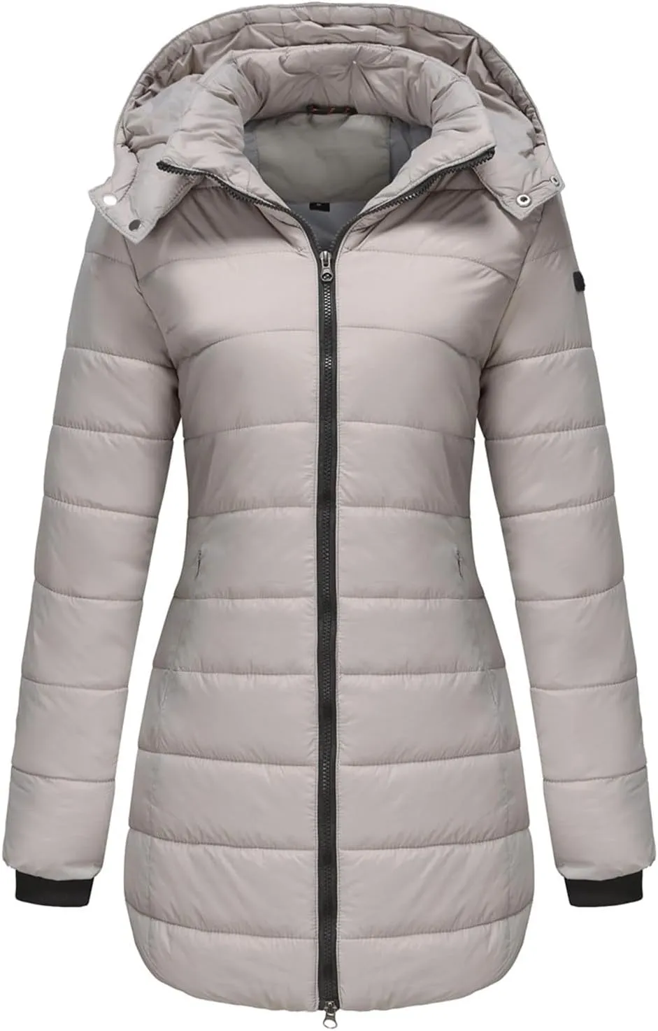 2023 Womens Packable Puffer Coat Trendy Windproof Lightweight Down Jacket Winter Warm Long Puffer Coat with Detachable Hood