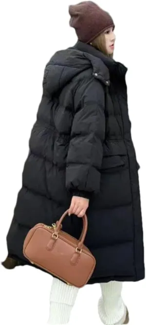 Adhdyuud Women's Down Jacket Winter Puffer Coats Casual Down Coats Thickened Warm Long Parka