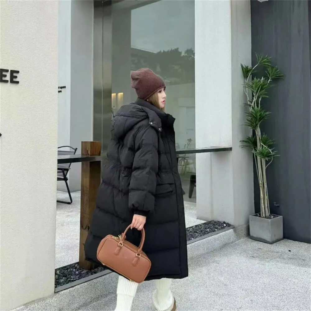 Adhdyuud Women's Down Jacket Winter Puffer Coats Casual Down Coats Thickened Warm Long Parka