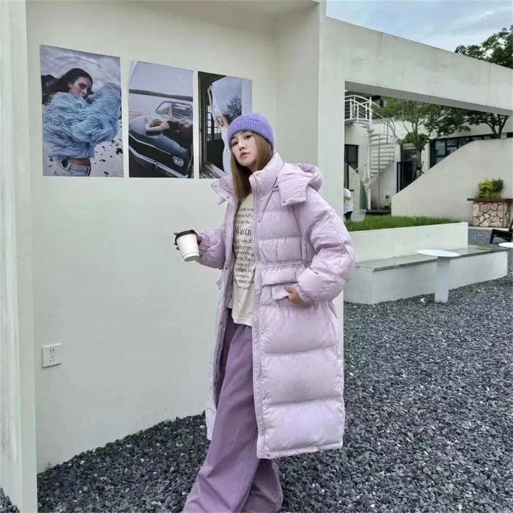 Adhdyuud Women's Down Jacket Winter Puffer Coats Casual Down Coats Thickened Warm Long Parka