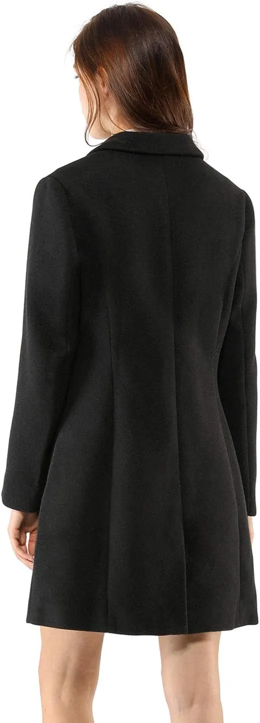 Allegra K Women's 2024 Pea Coat Single Breasted Long Winter Coats for Women