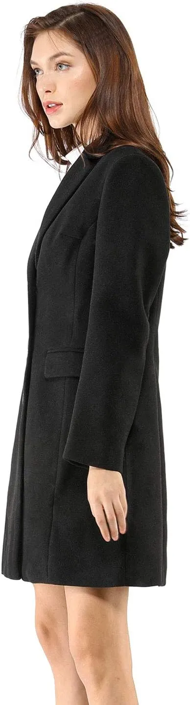 Allegra K Women's 2024 Pea Coat Single Breasted Long Winter Coats for Women