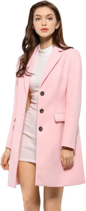 Allegra K Women's 2024 Pea Coat Single Breasted Long Winter Coats for Women