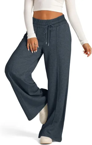 Baggy Wide Leg Sweatpants for Women Casual High Waisted Lounge Pants with Pockets Trendy Y2k Lightweight Joggers Pant