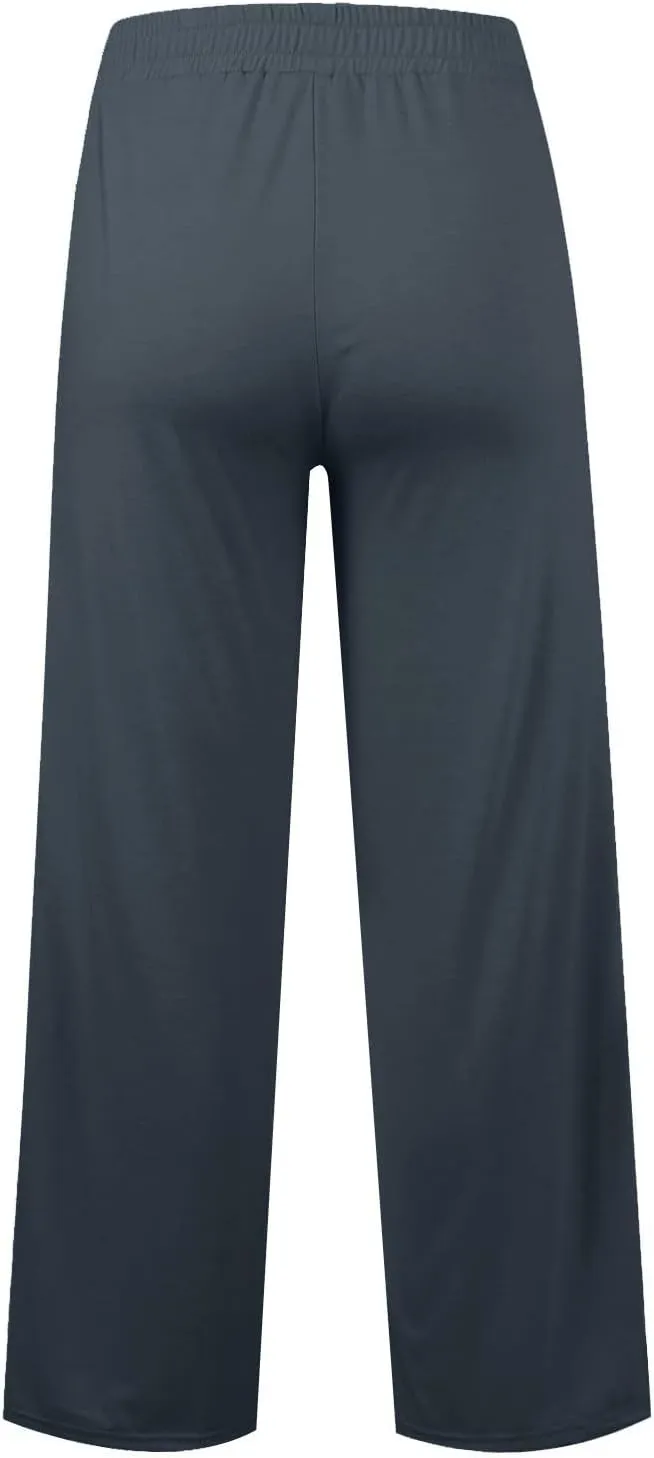 Baggy Wide Leg Sweatpants for Women Casual High Waisted Lounge Pants with Pockets Trendy Y2k Lightweight Joggers Pant