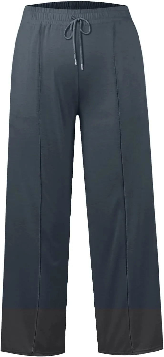 Baggy Wide Leg Sweatpants for Women Casual High Waisted Lounge Pants with Pockets Trendy Y2k Lightweight Joggers Pant