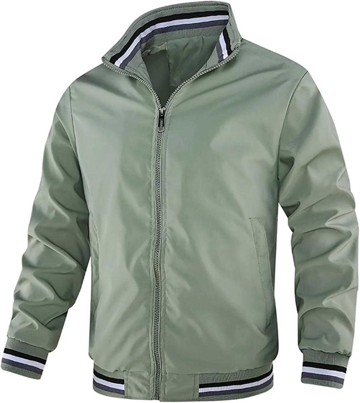 BIFUTON Winter Jackets for Men,Men's Lightweight Bomber Jacket Casual Spring Fall Windbreaker Zip Up Sportswear Coat Tops