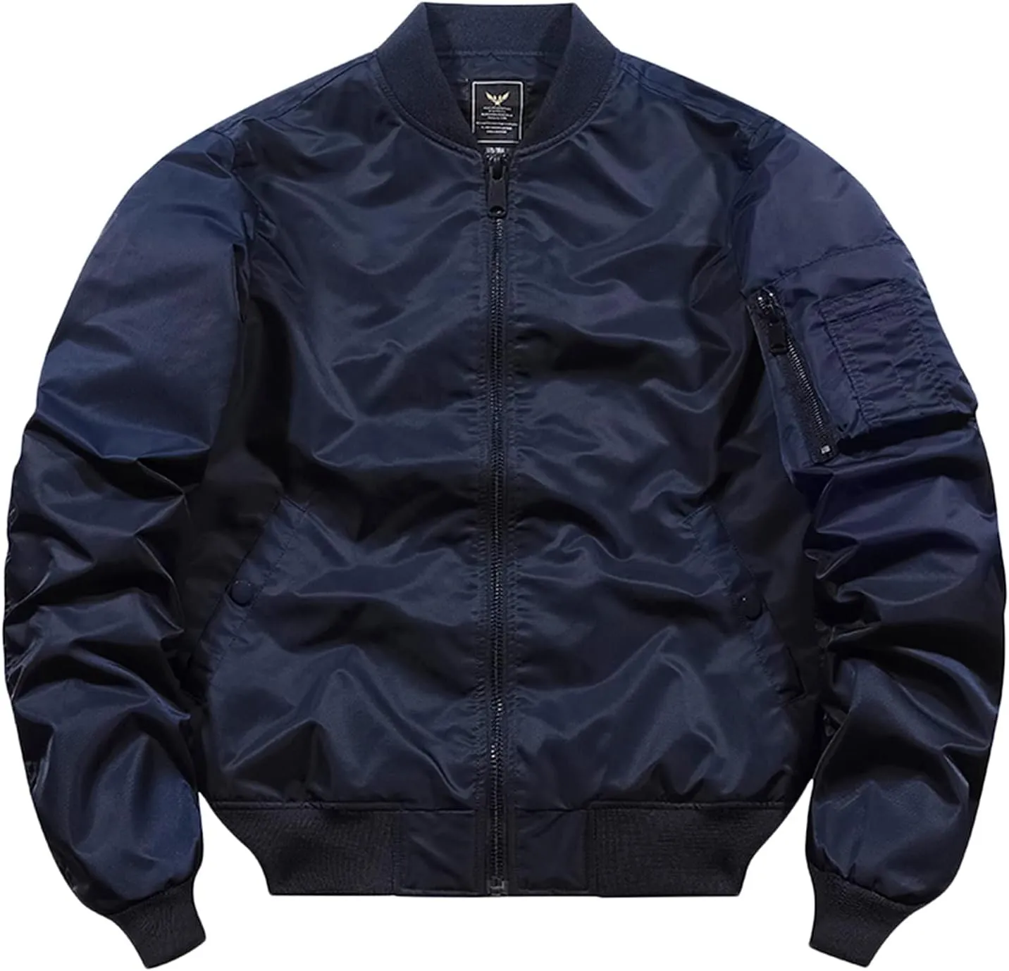Big and Tall Bomber Jackets for Men Full Zip Lightweight Windbreaker Casual Fashion Golf Jacket Banded Collar Jacket