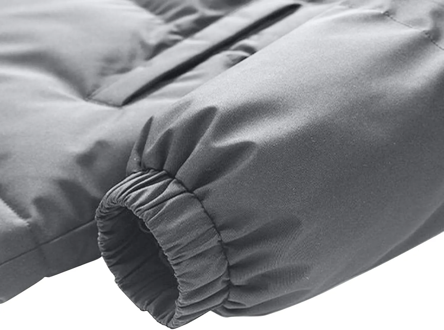 Big and Tall Winter Puffer Jackets for Men Hooded Zip Up Elastic Cuff Long Sleeve Padded Down Warm Coat with Pockets