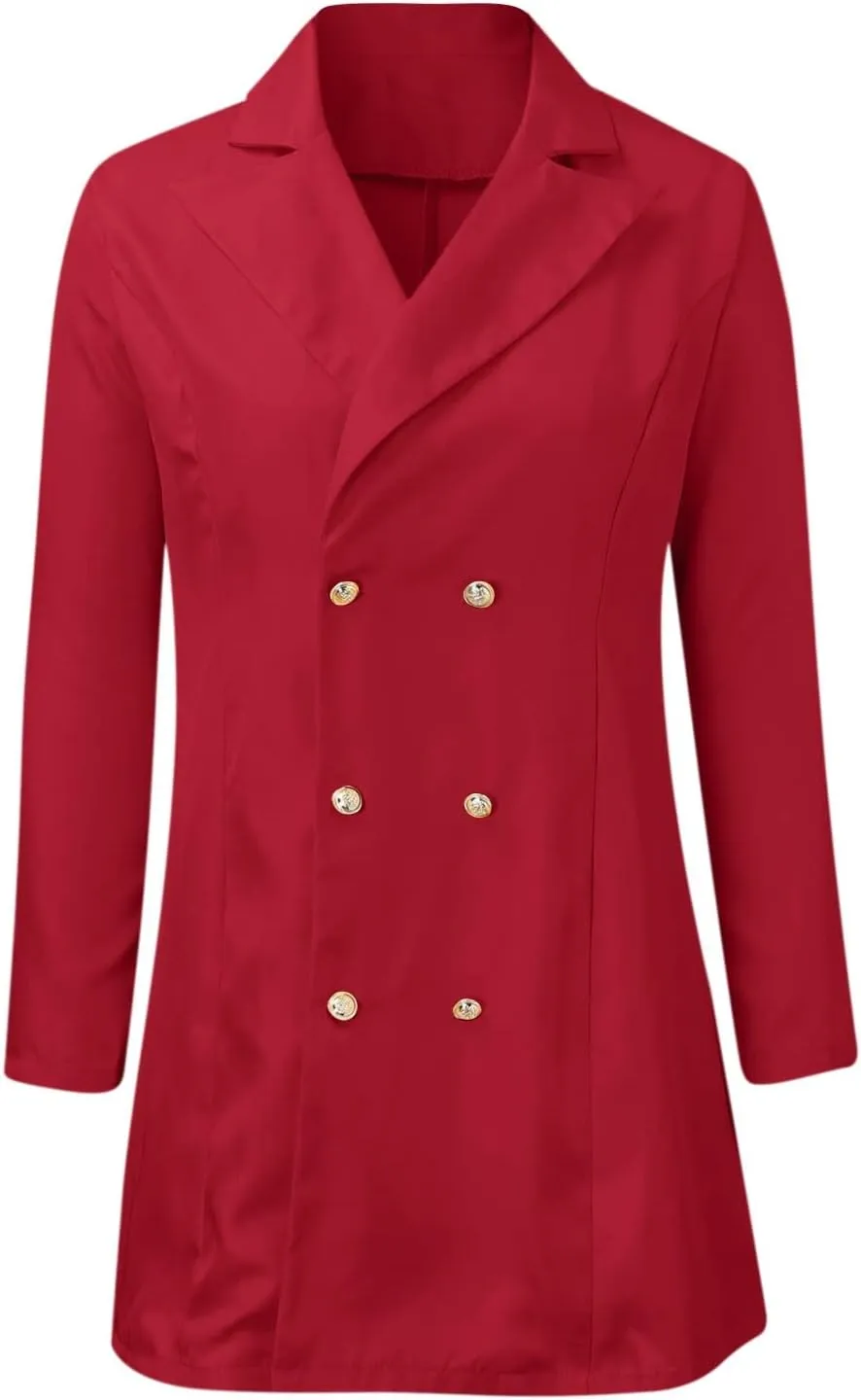 Blazer for Women Button Lapel Waist Closed Medium-Length Casual Business Elegant Temperament Comfy Stylish Work Suit
