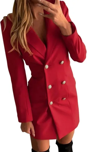 Blazer for Women Button Lapel Waist Closed Medium-Length Casual Business Elegant Temperament Comfy Stylish Work Suit