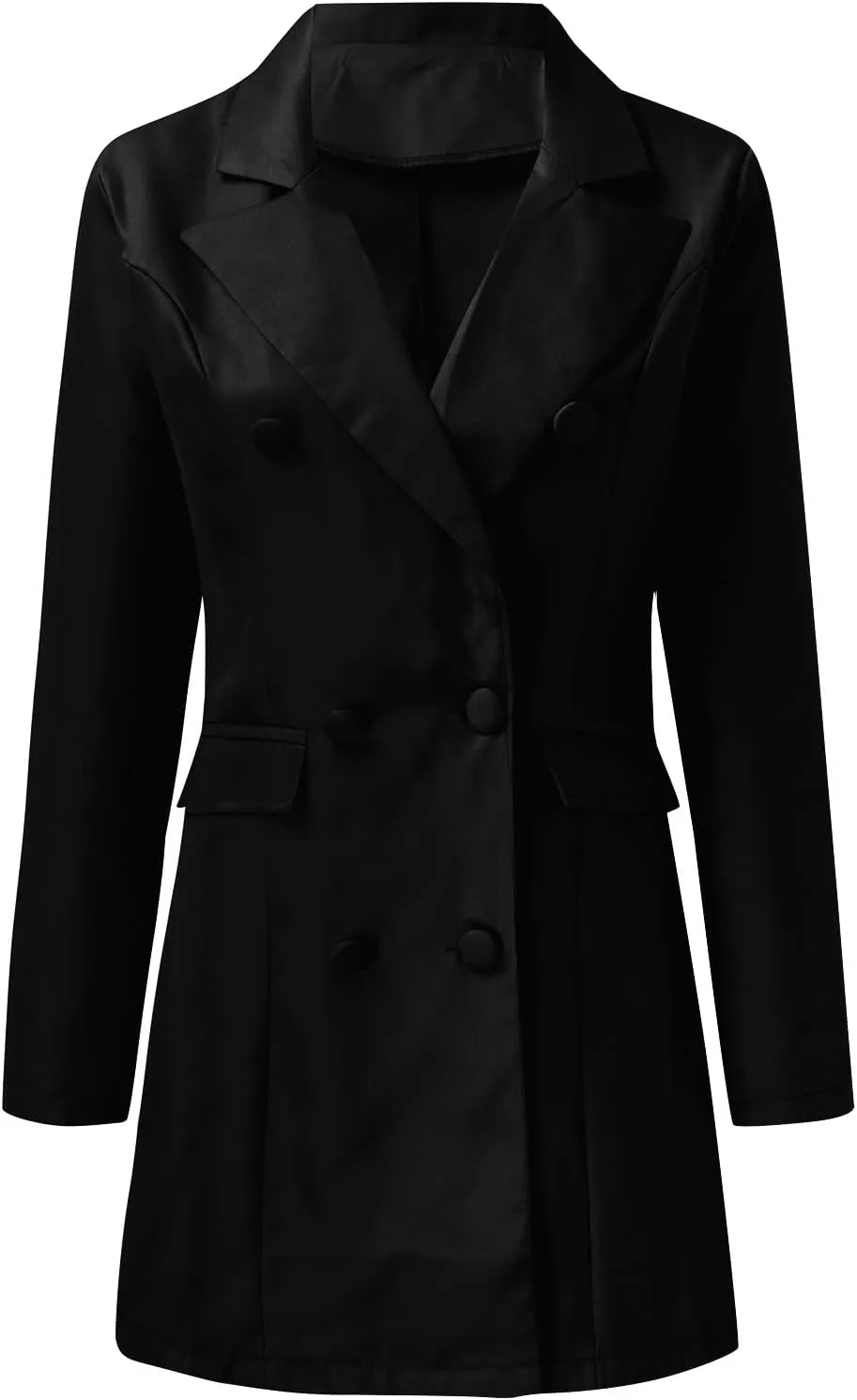Blazer for Women Button Long Sleeve Lapel Pocket Mid-Length Style Casual Business Outdoor Simple Dressy Suit Jackets