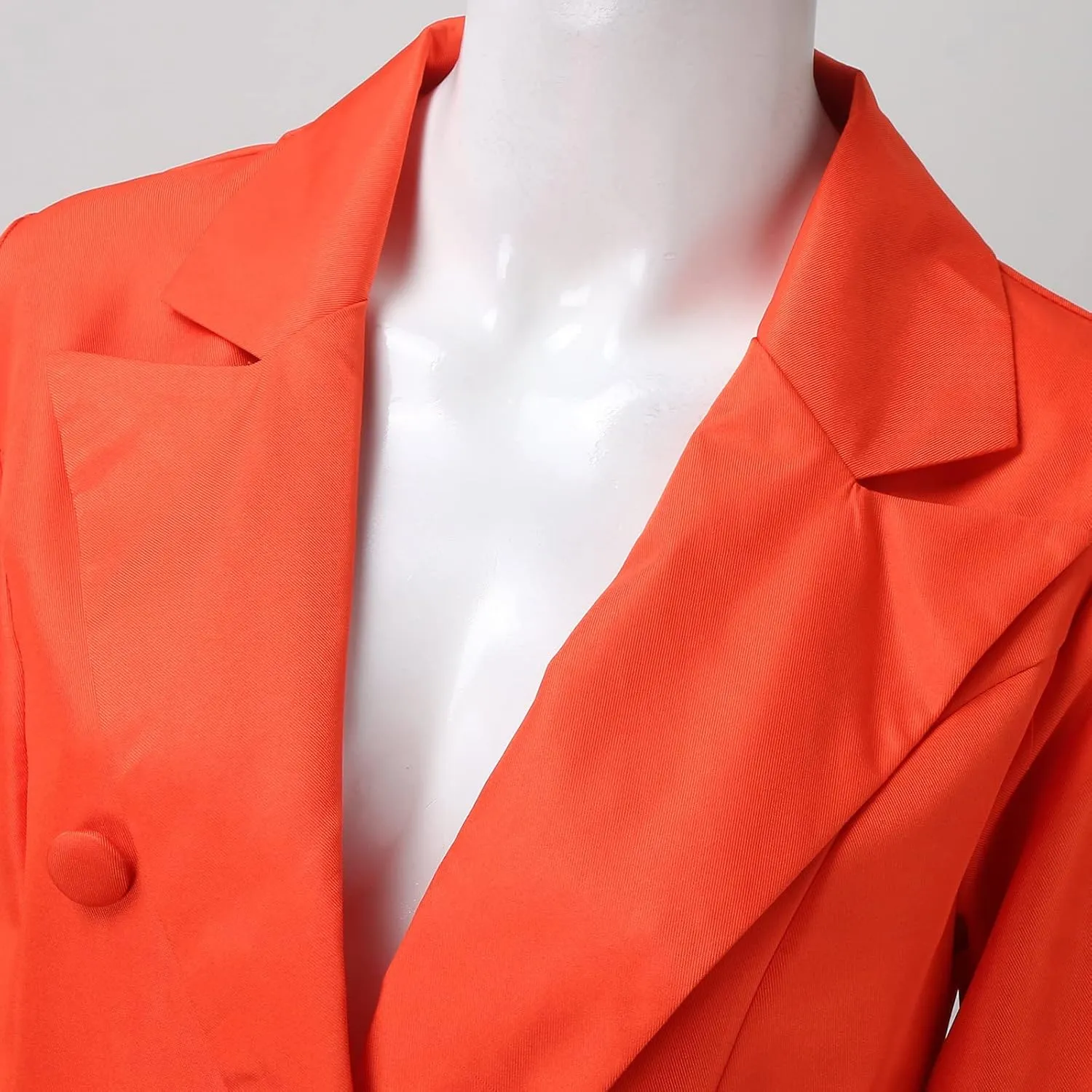 Blazer for Women Button Long Sleeve Lapel Pocket Mid-Length Style Casual Business Outdoor Simple Dressy Suit Jackets
