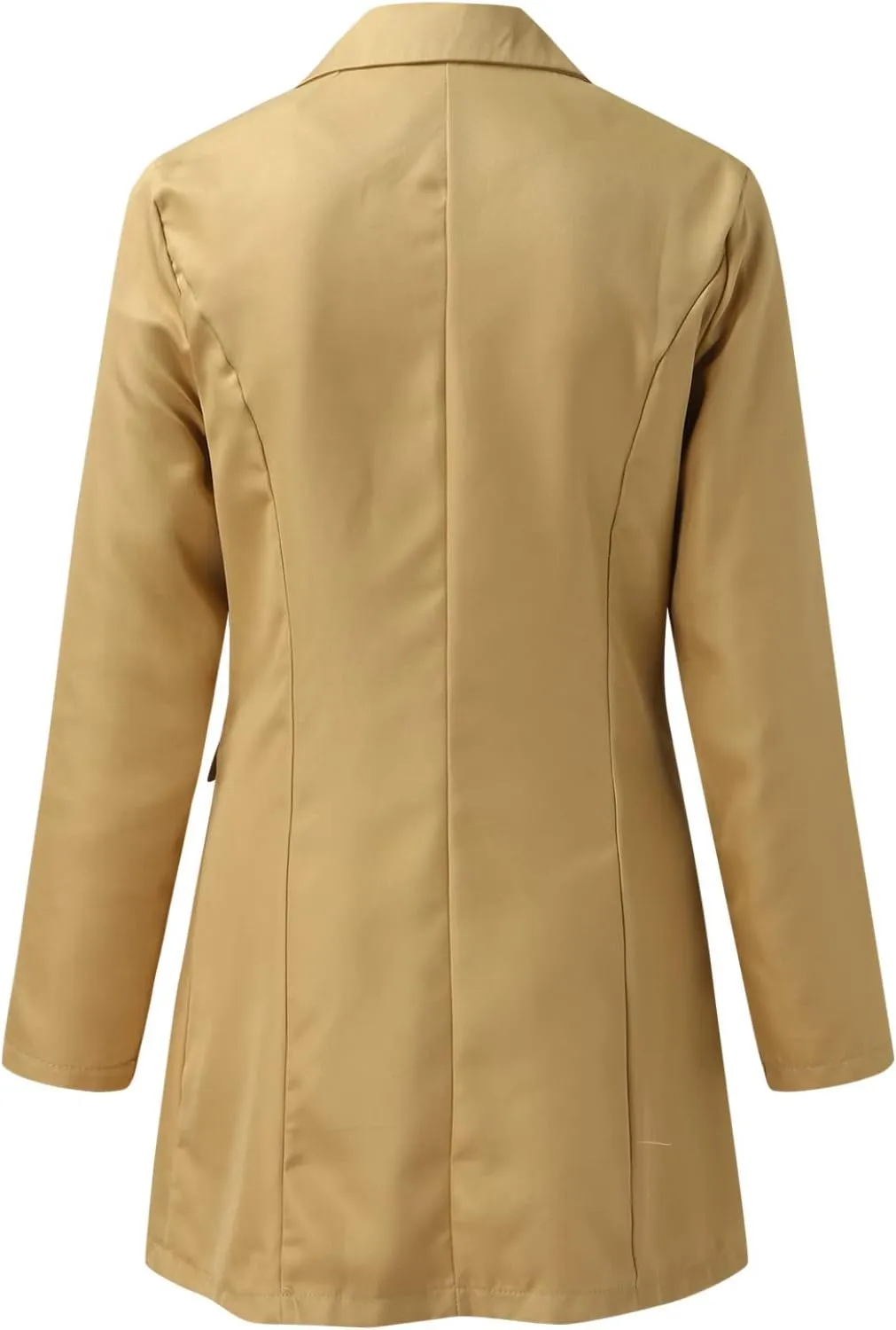 Blazer for Women Button Long Sleeve Lapel Pocket Mid-Length Style Casual Business Outdoor Simple Dressy Suit Jackets