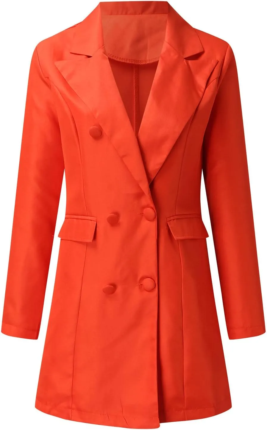Blazer for Women Button Long Sleeve Lapel Pocket Mid-Length Style Casual Business Outdoor Simple Dressy Suit Jackets