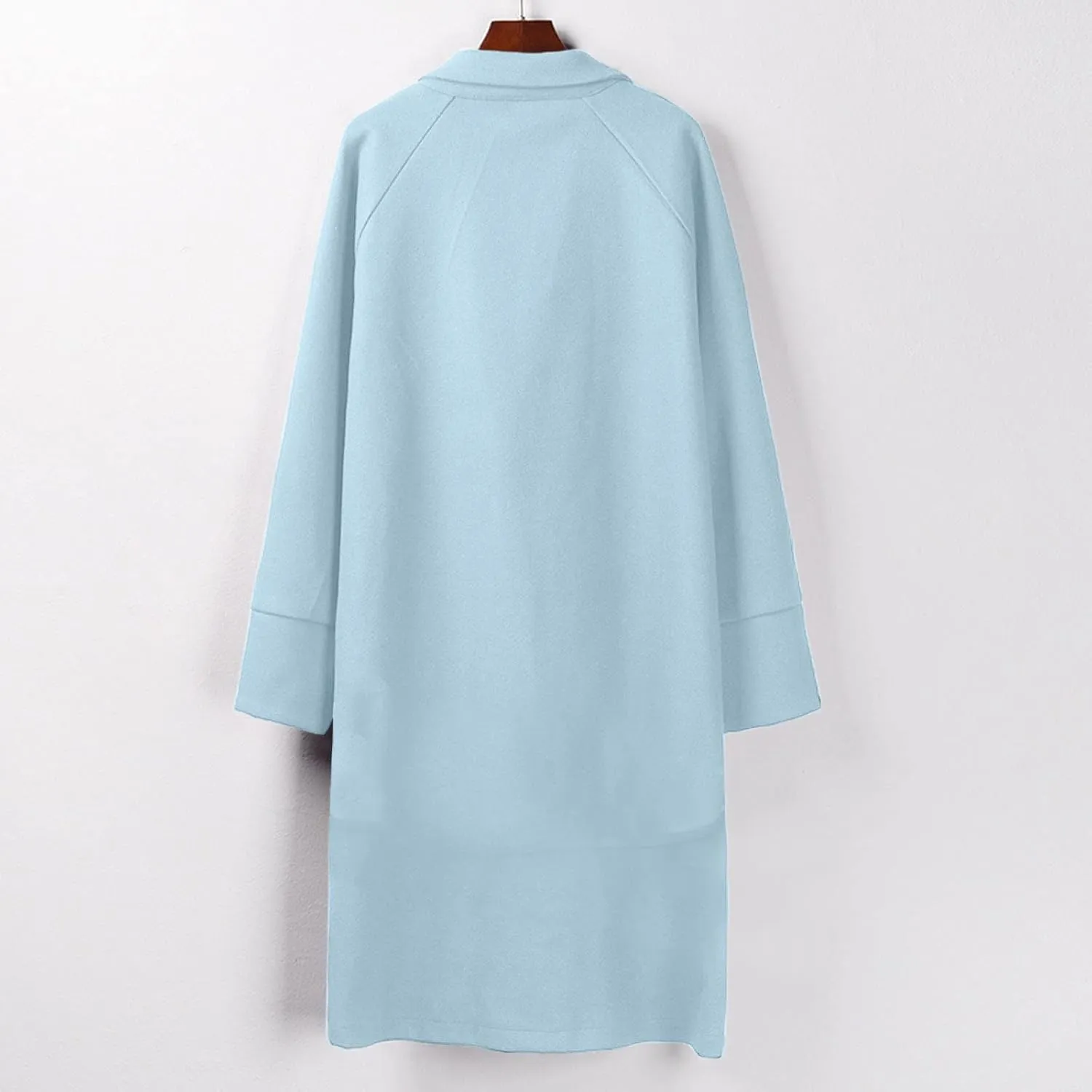 Blazer for Women Button Long Sleeve Lapel Pocket Mid-Length Style Work Jacket Elegant Solid Color Dressy Lightweight