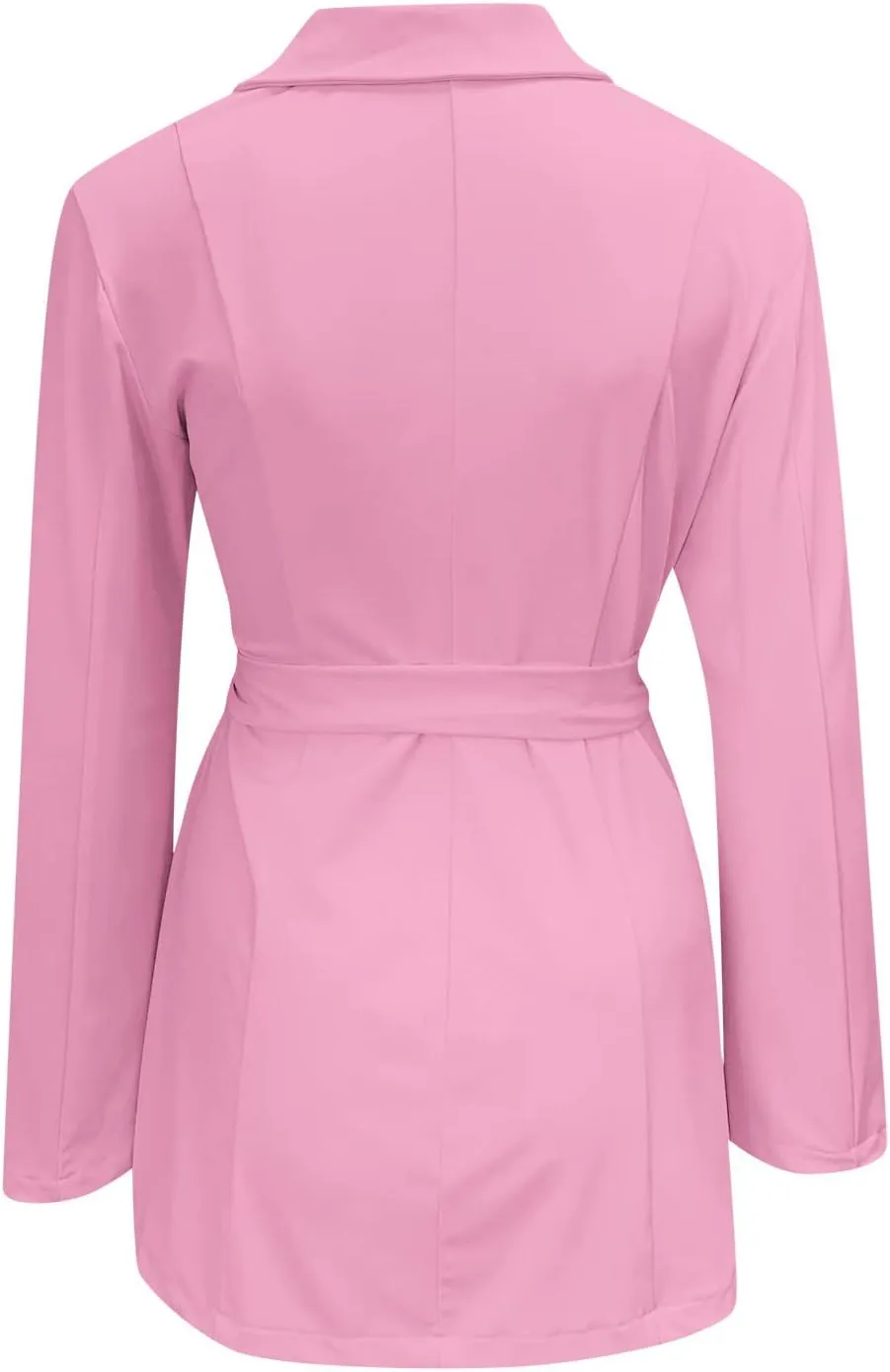Blazer for Women Long Sleeve Lapel Tighten Waist Mid-Length Style Work Jacket Outdoor Soft Comfy Dressy Suit Jackets