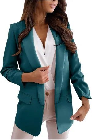 Blazers for Women Business Casual Long Sleeve Button Down Lapel Blazer Dress Work Outfit Suit Jackets Summer Cardigan