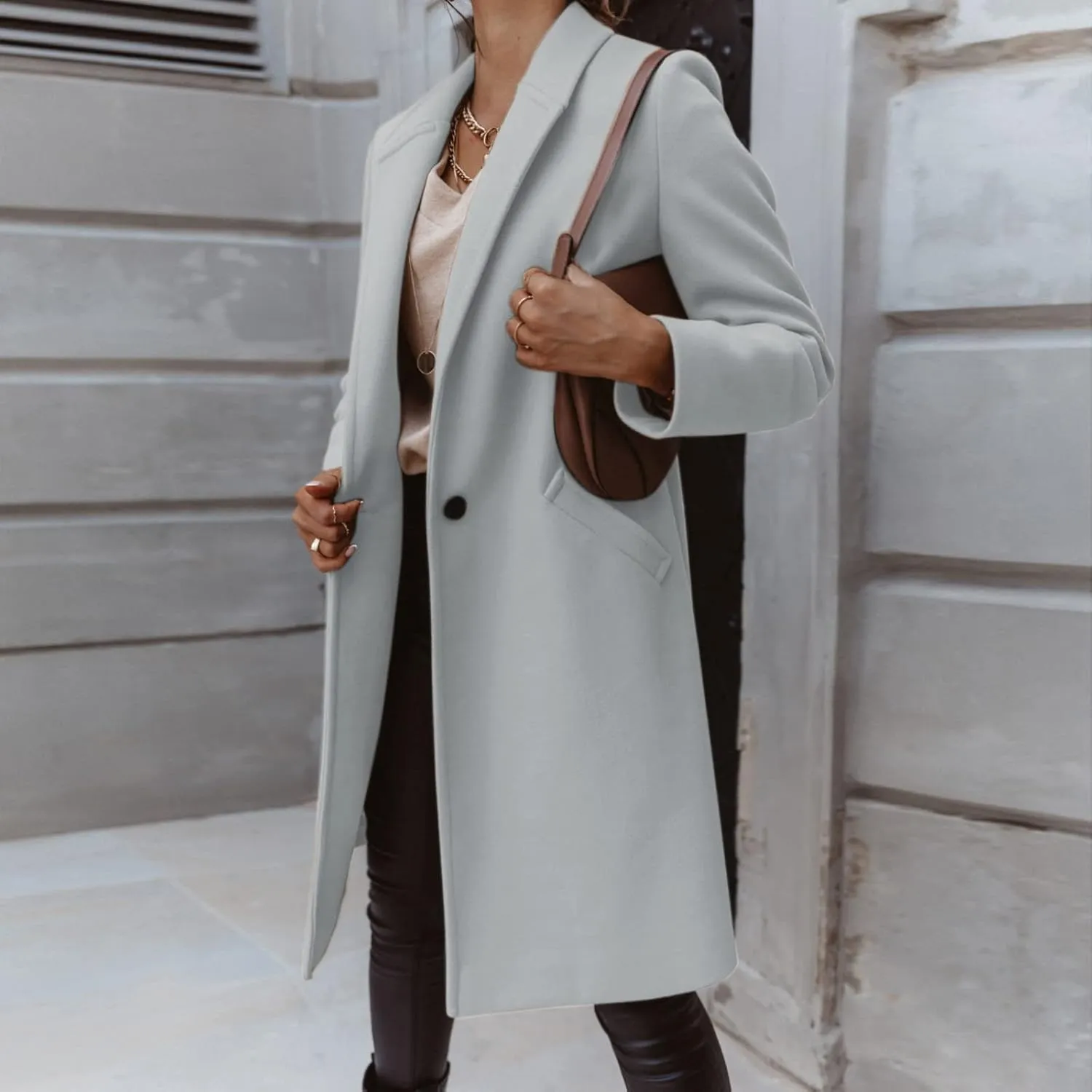Blazers for Women Fall Fashion Single Breasted Overcoat Jacket Long Sleeve Open Front Cardigans Work Suit 2024 Blazer