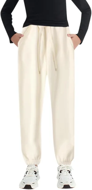 Boys' Logo Pull-On Jogger Sweatpants High Elastic Waisted Tie Front Sweatpants Pull on Youth Joggers