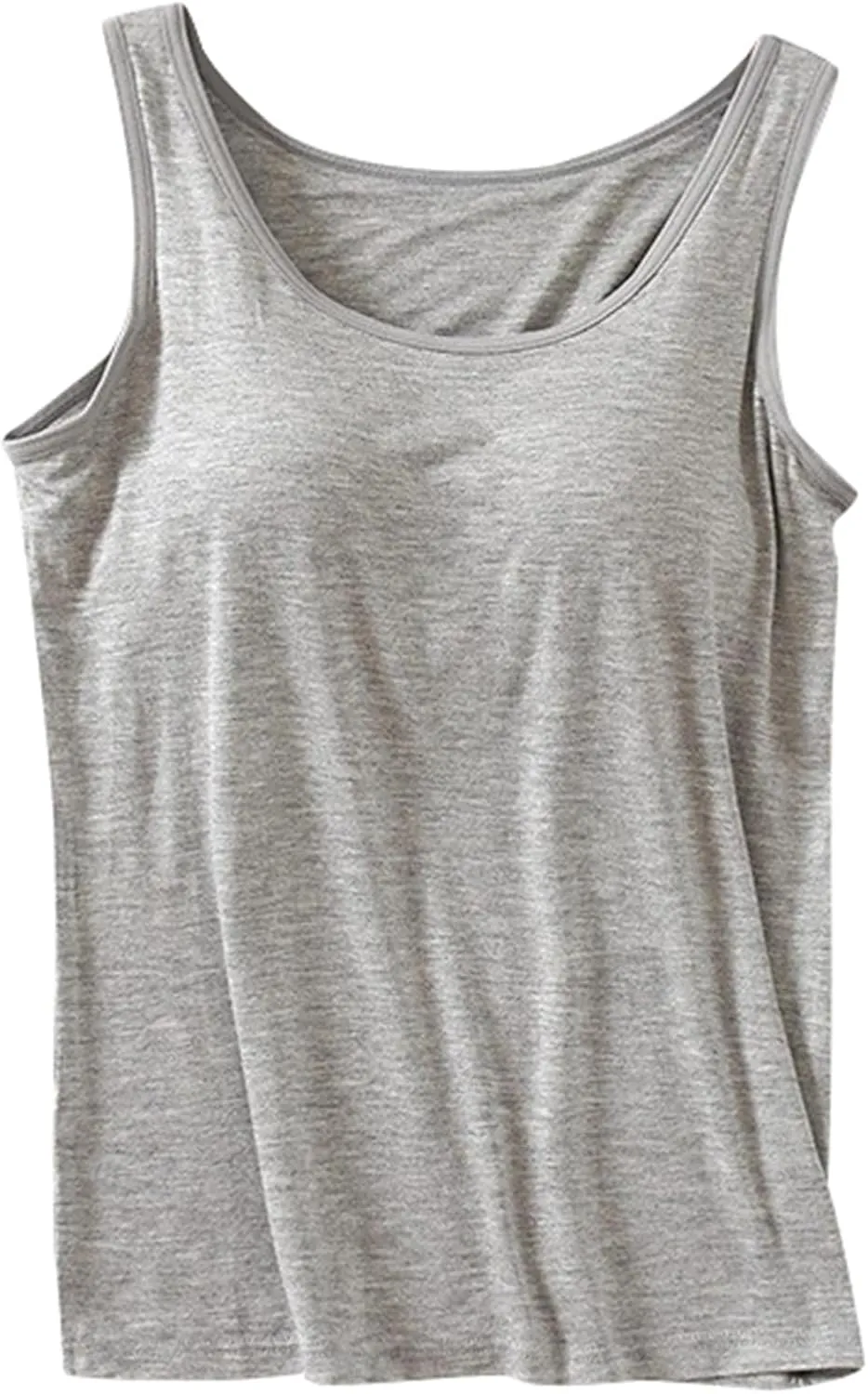 Built in Bra Tank Tops for Women Tee Summer Basic Workout Top Camisole Casual Wide Strap Sleevless Layer 2025