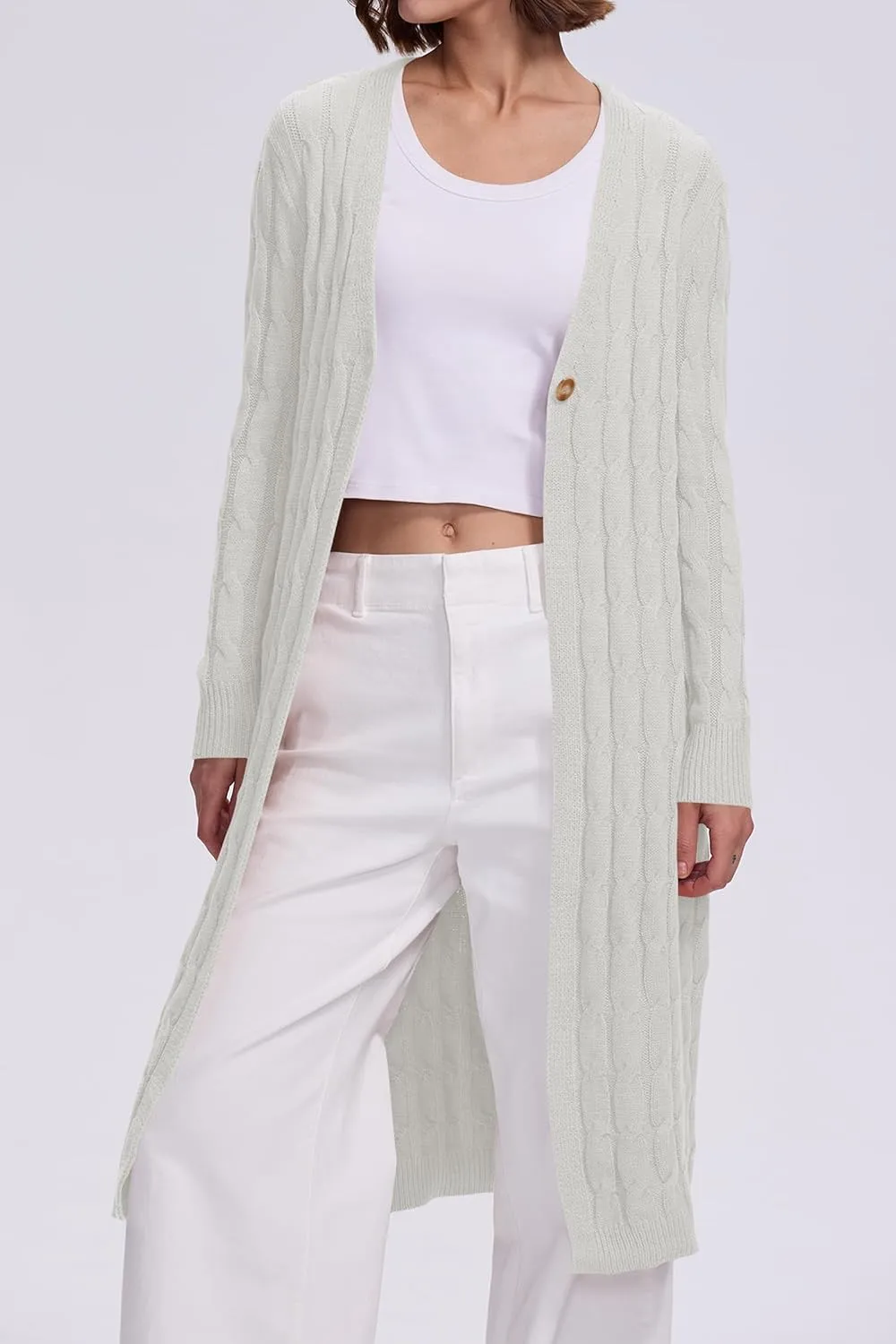 Cakulo Womens Long Cardigans Cable Knit Chunky Cardigan Sweaters Trendy Open Front Fall Sweater Coats 2025