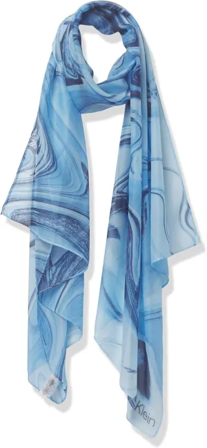 Calvin Klein Womens Printed Oversized Lightweight Scarf