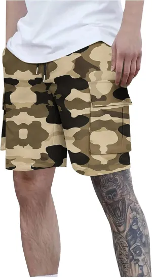 Camo Straight Leg Basic Cargo Shorts for Mens Fall Summer Loose Fit Trousers Pants Shorts Mens 2025 Y2K