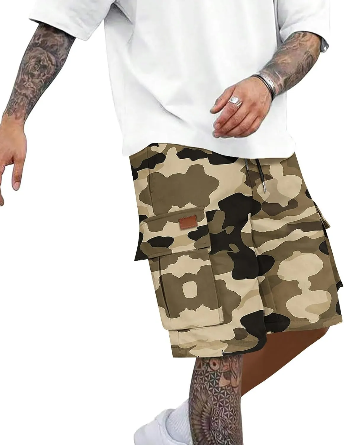 Camo Straight Leg Basic Cargo Shorts for Mens Fall Summer Loose Fit Trousers Pants Shorts Mens 2025 Y2K
