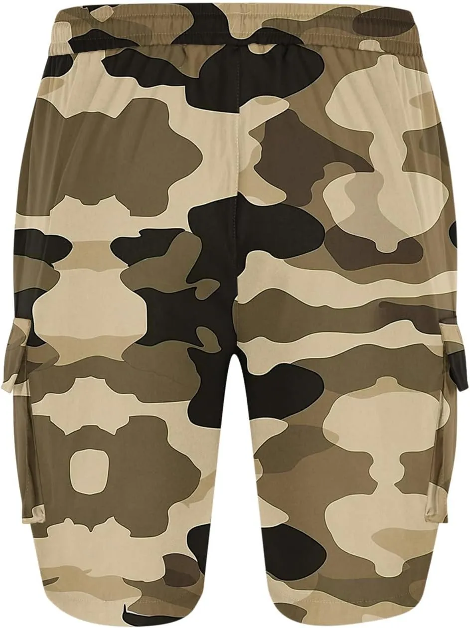 Camo Straight Leg Basic Cargo Shorts for Mens Fall Summer Loose Fit Trousers Pants Shorts Mens 2025 Y2K