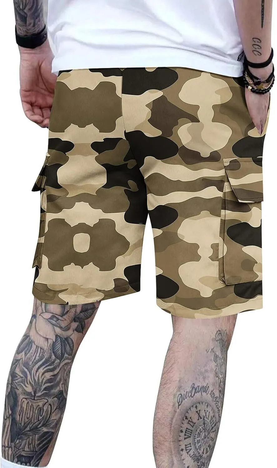 Camo Straight Leg Basic Cargo Shorts for Mens Fall Summer Loose Fit Trousers Pants Shorts Mens 2025 Y2K