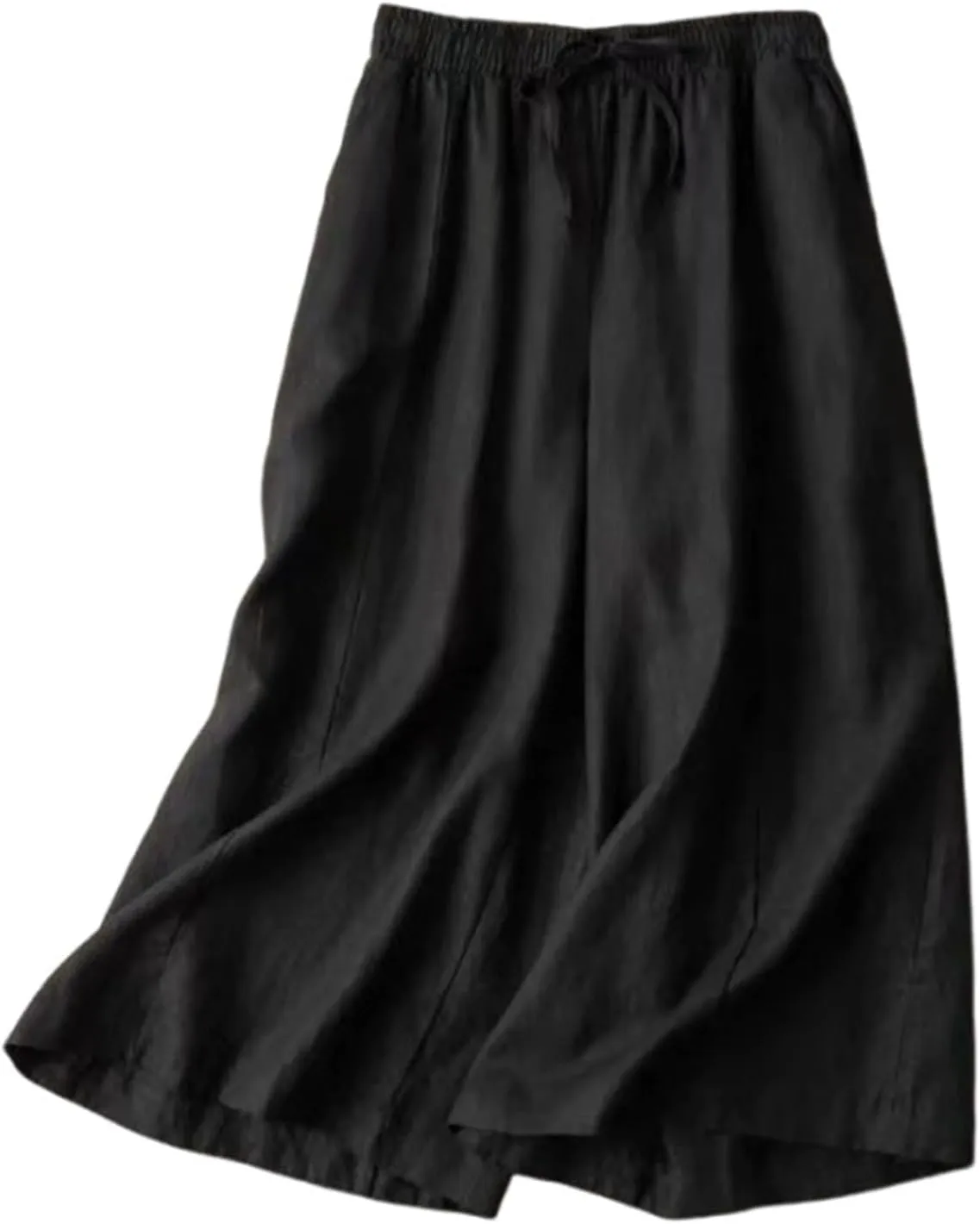 Capri Pants for Women Flowy Beach Pants Summer Elastic Pants Linen Palazzo Pants Workout Soft Pants Trousers