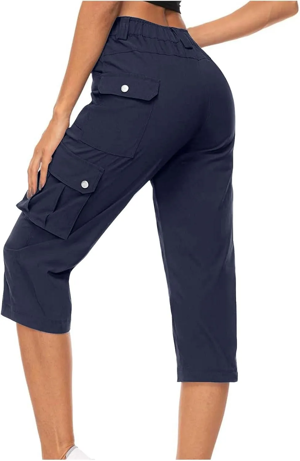 Cargo Capris for Women Lightweight Quick Dry Travel Hiking Summer Pants Baggy Cropped Trousers