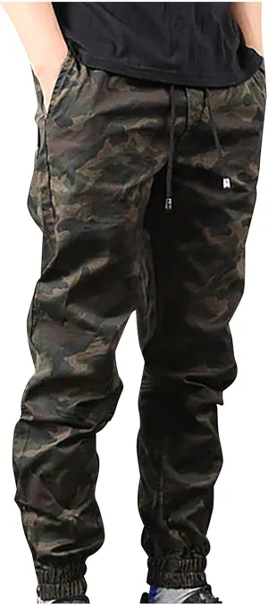 Cargo Trousers Pants for Man Summer Fall Loose Fit Camo Pleated Straight Leg Long Leg Trousers Pants Mens 2025