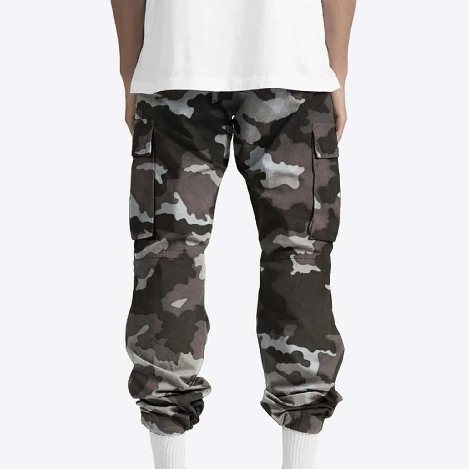 Cargo Trousers Pants for Man Summer Fall Loose Fit Camo Pleated Straight Leg Long Leg Trousers Pants Mens 2025