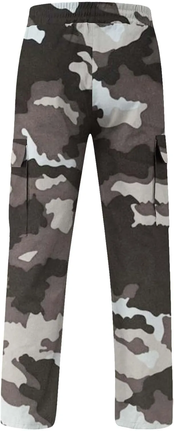 Cargo Trousers Pants for Man Summer Fall Loose Fit Camo Pleated Straight Leg Long Leg Trousers Pants Mens 2025