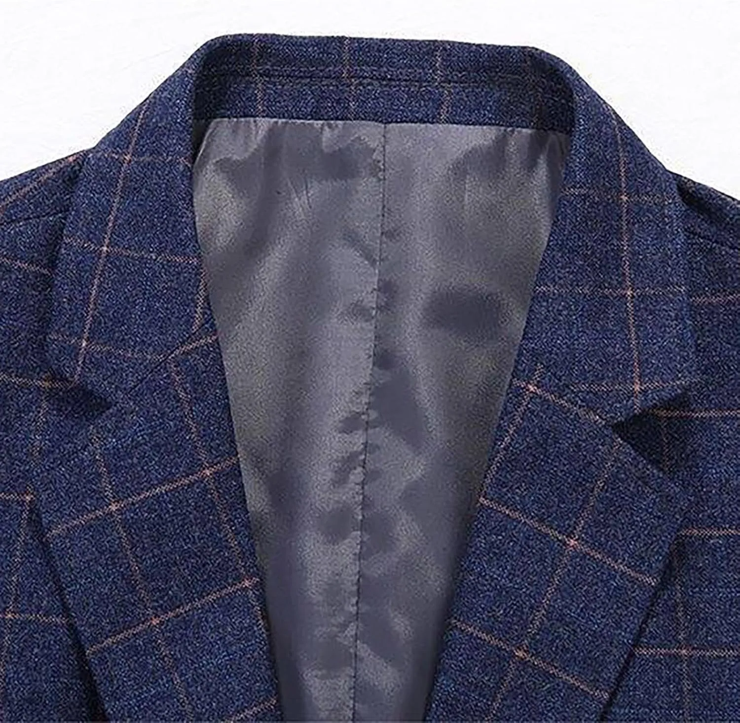 Casual Business Blazer for Men Two Botton Slim Fit Plaid Suit Jacket Unlined Lightweight Formal Daily Sport Coats