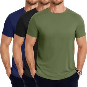 COOFANDY Men's Short Sleeve T-Shirts Crew Neck Casual Summer T Shirts 1-3 Pack Basic Tee Shirt