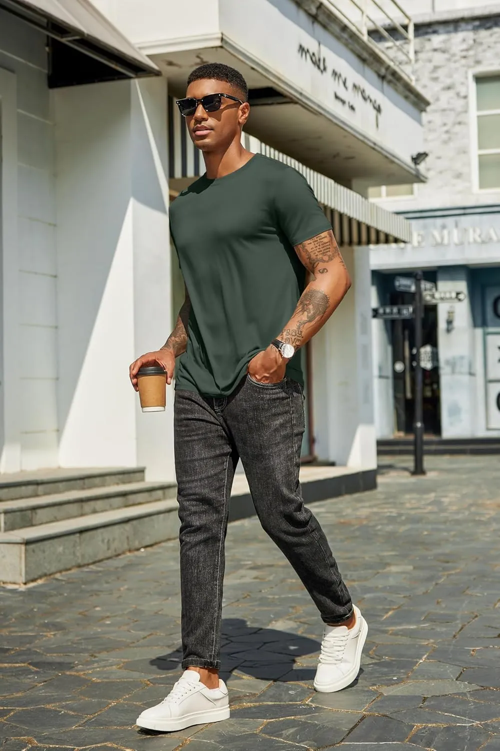 COOFANDY Men's Short Sleeve T-Shirts Crew Neck Casual Summer T Shirts 1-3 Pack Basic Tee Shirt