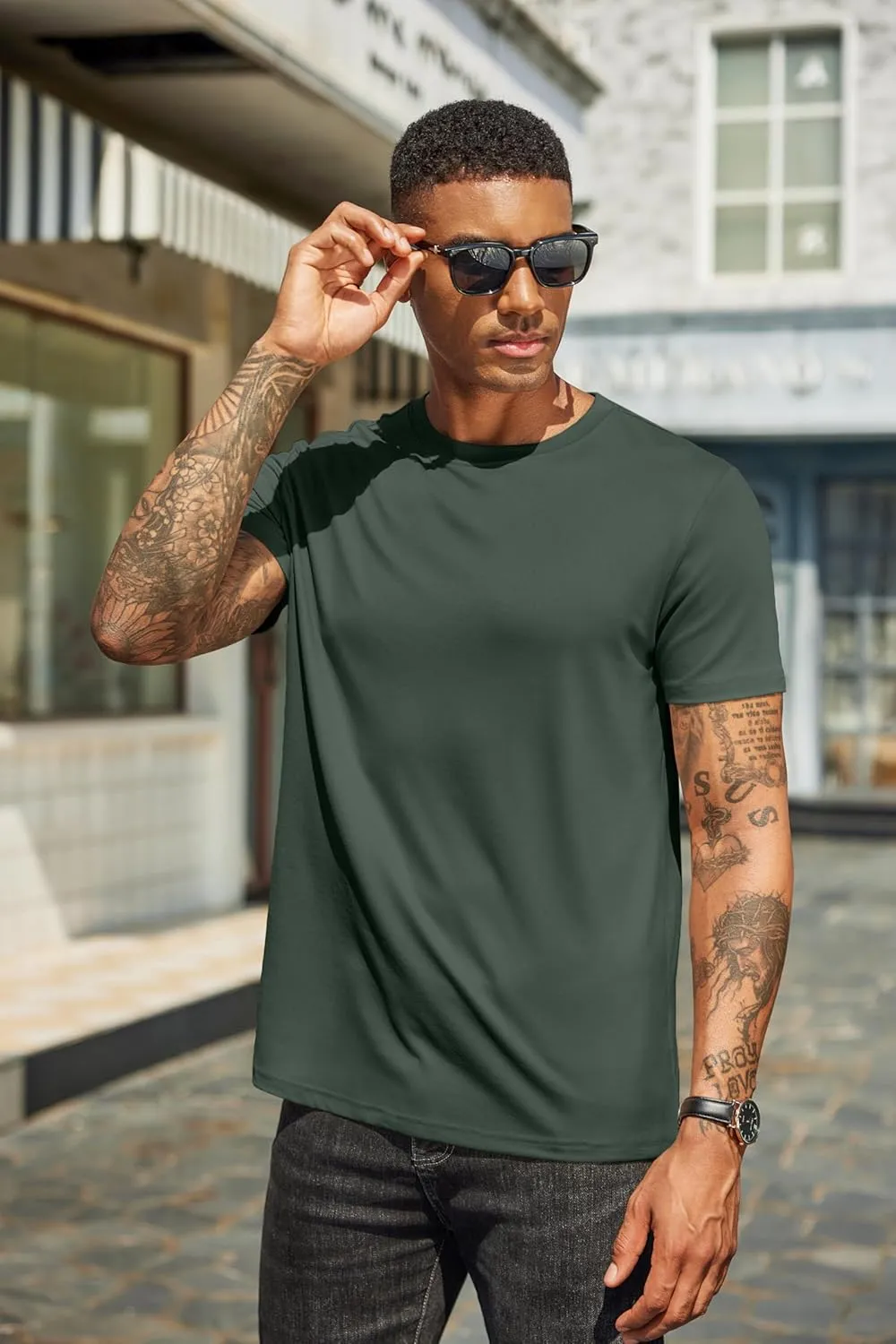 COOFANDY Men's Short Sleeve T-Shirts Crew Neck Casual Summer T Shirts 1-3 Pack Basic Tee Shirt