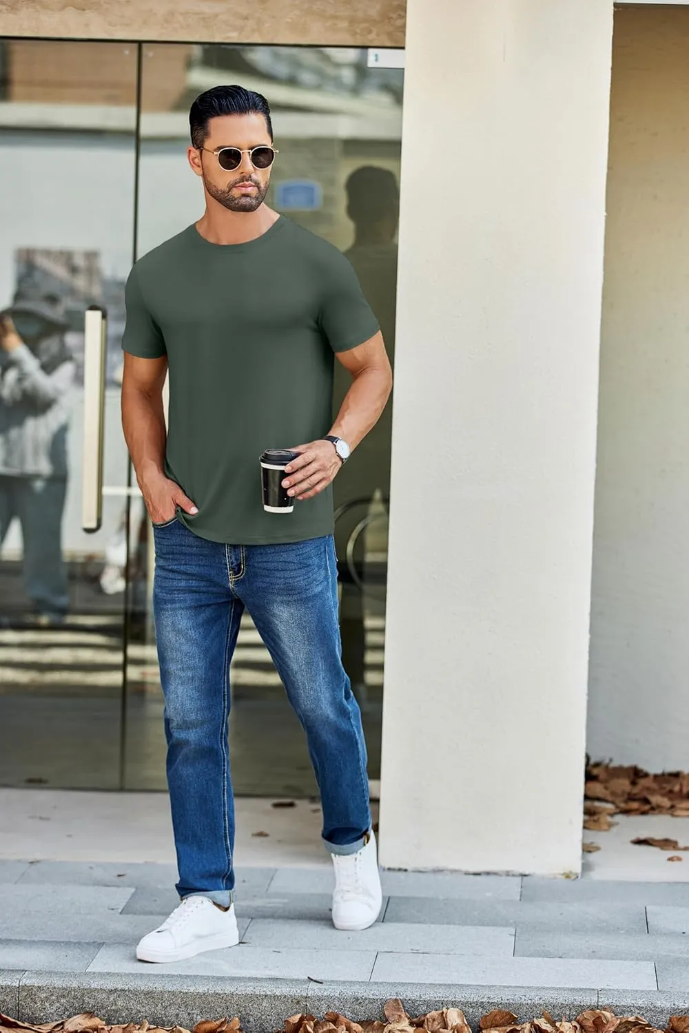COOFANDY Men's Short Sleeve T-Shirts Crew Neck Casual Summer T Shirts 1-3 Pack Basic Tee Shirt
