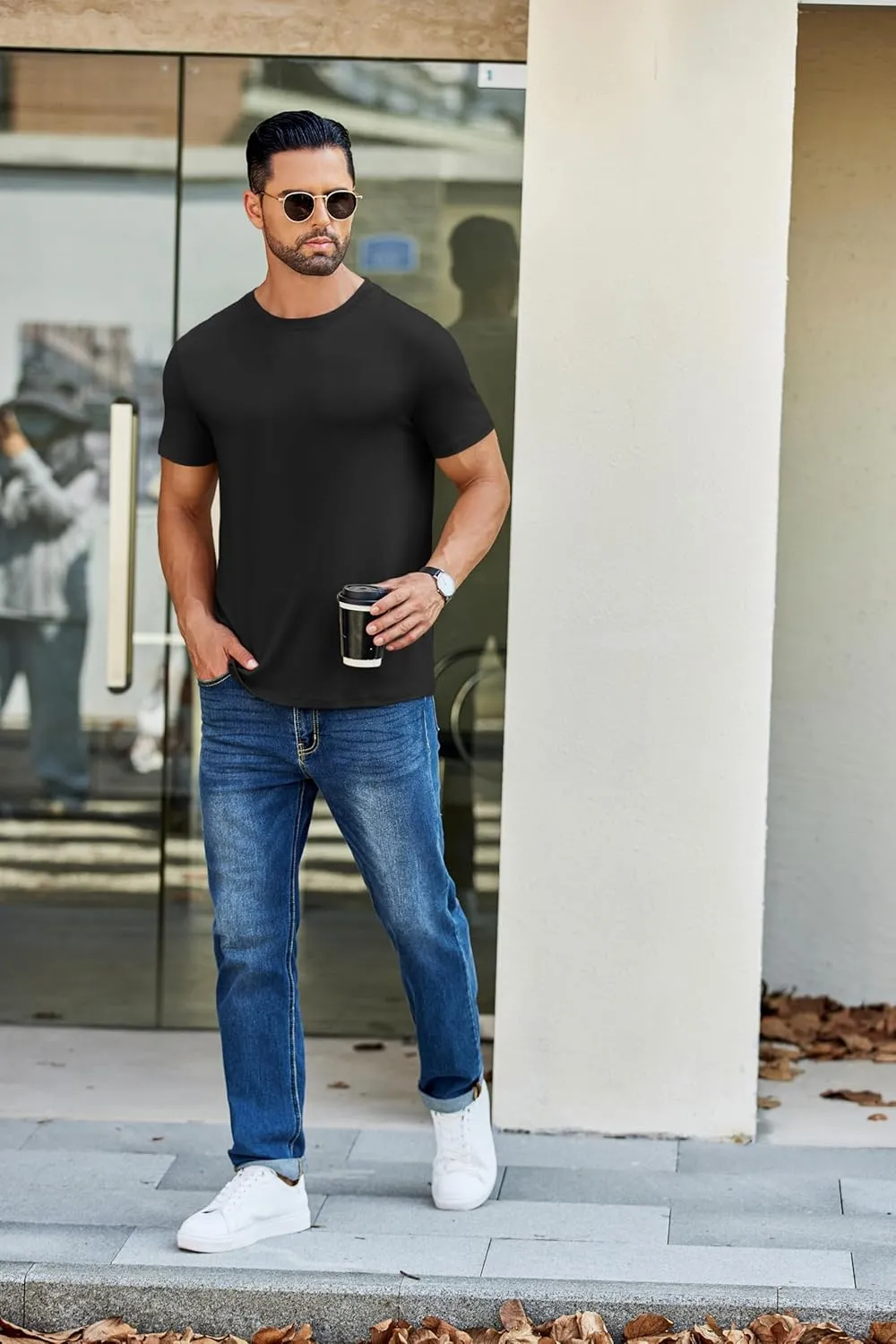 COOFANDY Men's Short Sleeve T-Shirts Crew Neck Casual Summer T Shirts 1-3 Pack Basic Tee Shirt