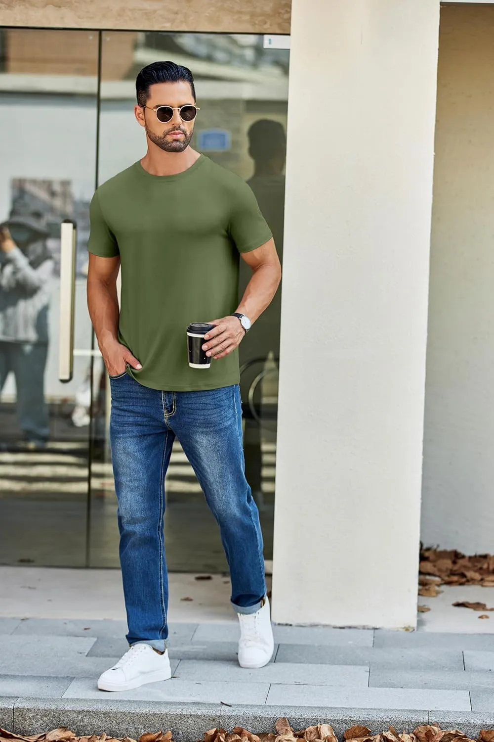 COOFANDY Men's Short Sleeve T-Shirts Crew Neck Casual Summer T Shirts 1-3 Pack Basic Tee Shirt