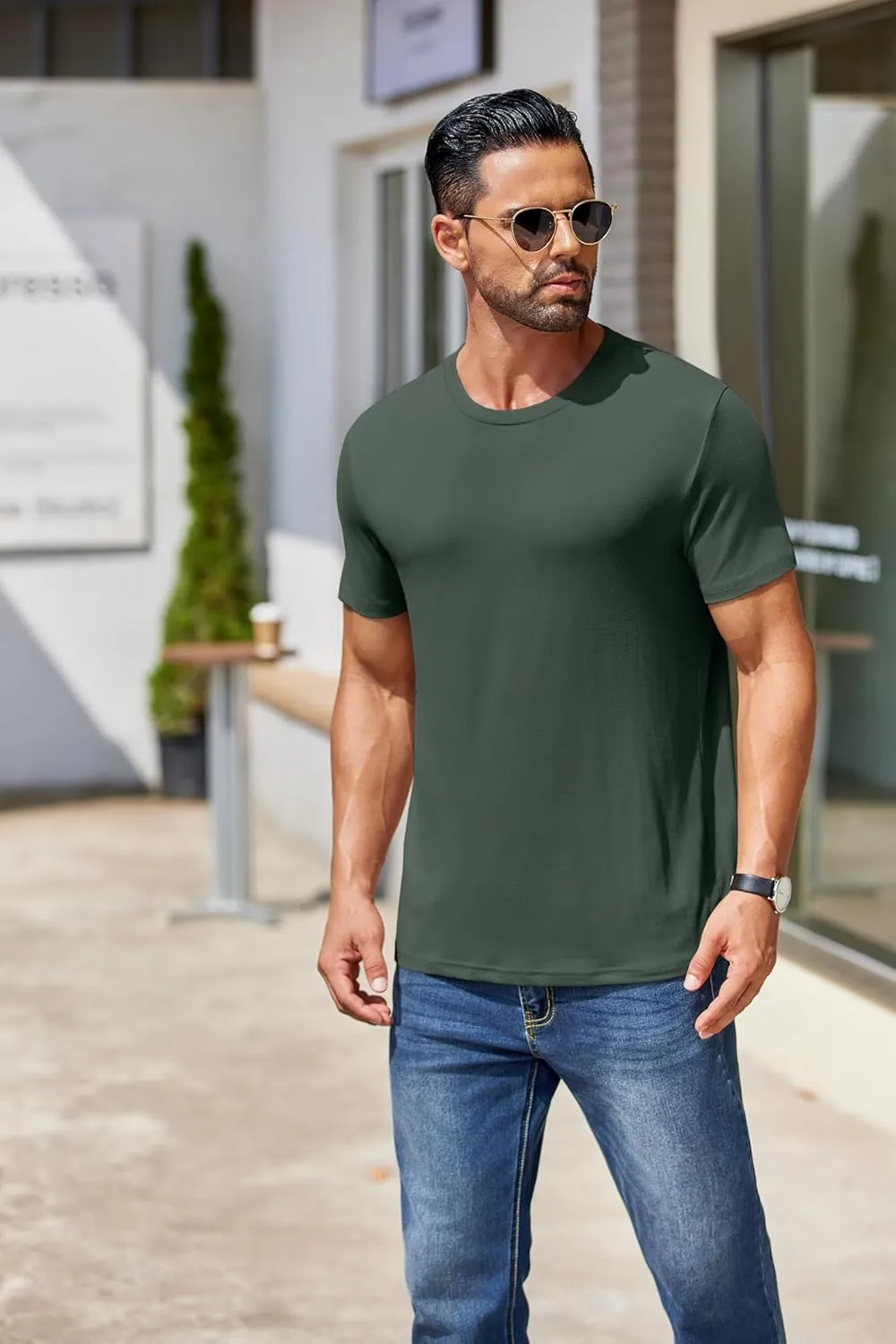COOFANDY Men's Short Sleeve T-Shirts Crew Neck Casual Summer T Shirts 1-3 Pack Basic Tee Shirt