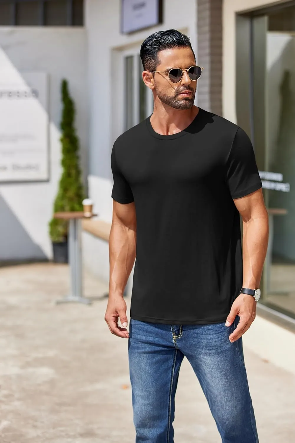 COOFANDY Men's Short Sleeve T-Shirts Crew Neck Casual Summer T Shirts 1-3 Pack Basic Tee Shirt