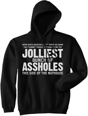 Crazy Dog T-Shirts Jolliest Bunch of A-Holes Hoodie Funny Merry Christmas Sarcastic Saying Cool