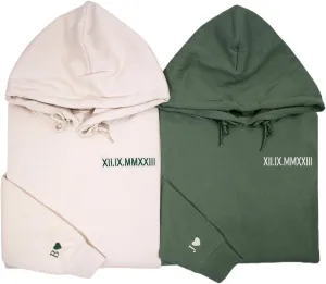 Custom Embroidered Roman Numeral Hoodies, Matching Couples Hoodies, Gift for Boyfriend Girlfriend, Couple Hoodies, Embroidered Hoodies for Couples, Boyfriend Hoodies, Gifts for Him, Girlfriend Hoodies