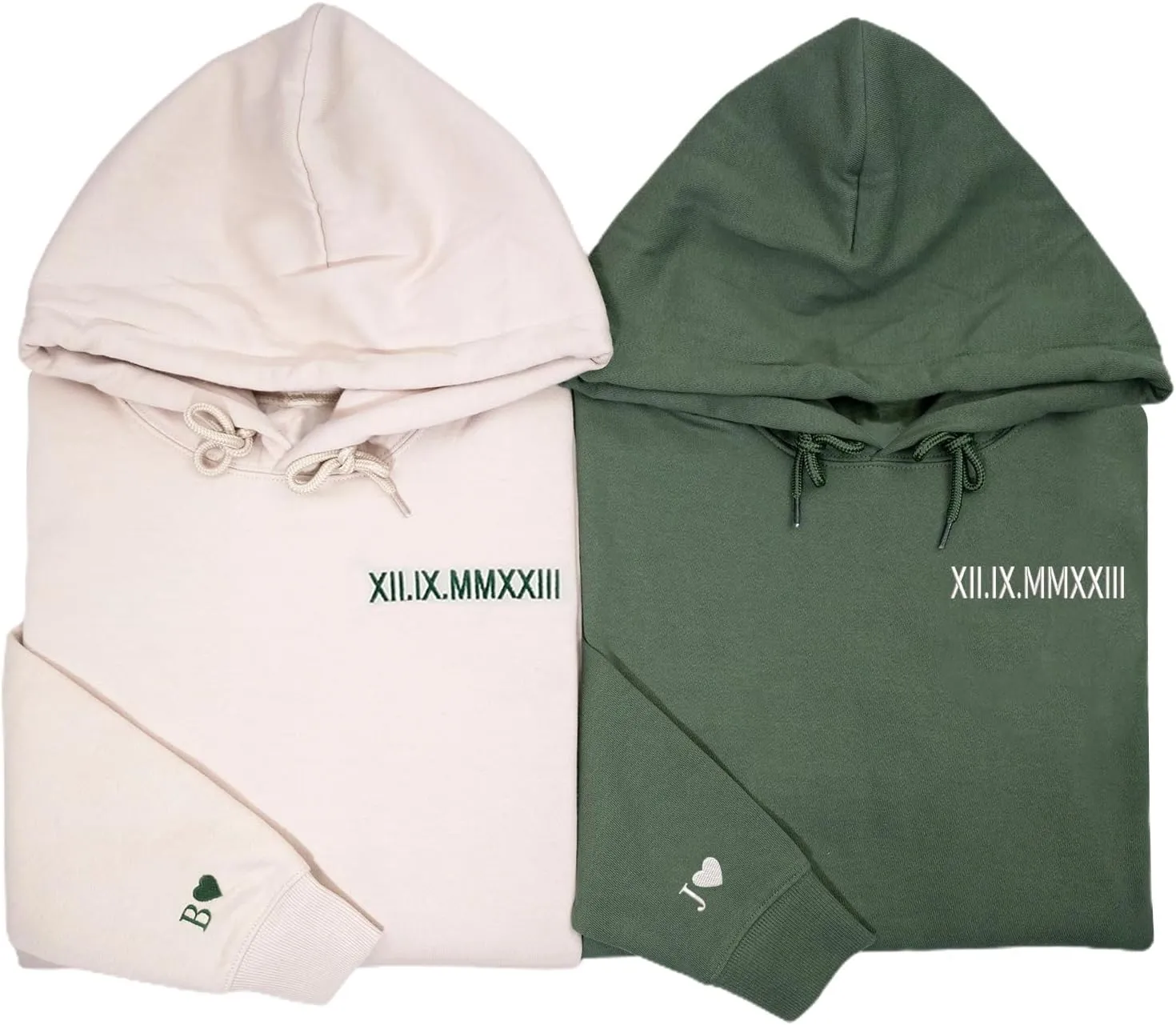 Custom Embroidered Roman Numeral Hoodies, Matching Couples Hoodies, Gift for Boyfriend Girlfriend, Couple Hoodies, Embroidered Hoodies for Couples, Boyfriend Hoodies, Gifts for Him, Girlfriend Hoodies