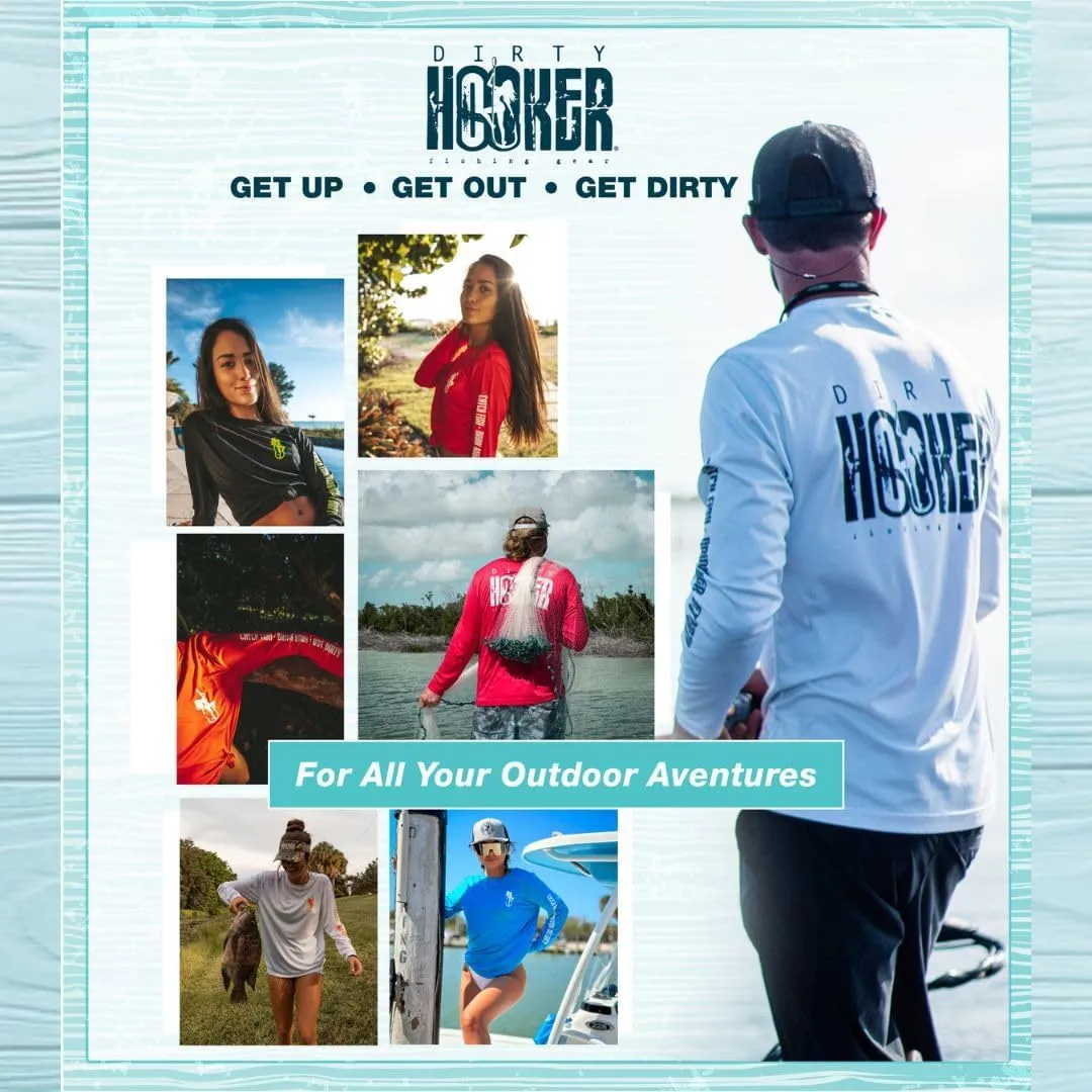 Dirty Hooker Fishing Gear Dry Fit Long Sleeve Fishing Shirt for Men - Uv Protection Fishing Shirts for Men - Fishing Clothes